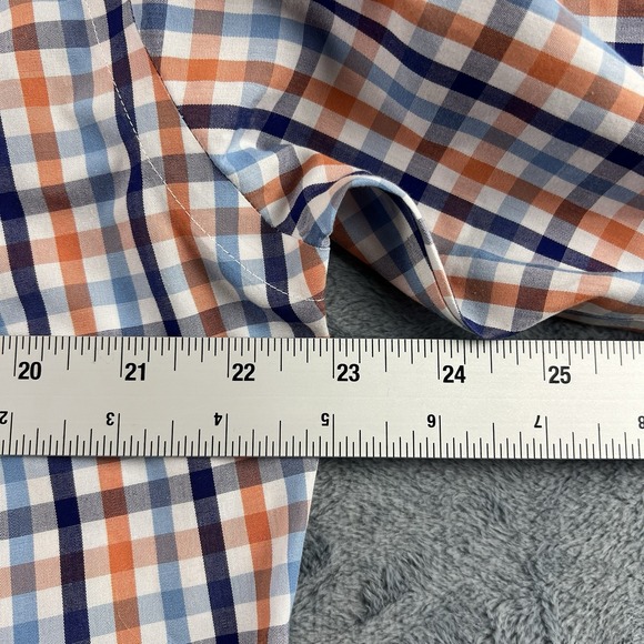 Neiman Marcus Trim Fit Shirt Mens Size 16 34/35 Multicolor Check Wrinkle‎ Free - Picture 8 of 10